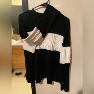 Black and White Plus Sized Shein Sweater